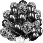 12-Inch Round Metallic Confetti Balloons – Latex Party Decor for Anniversaries