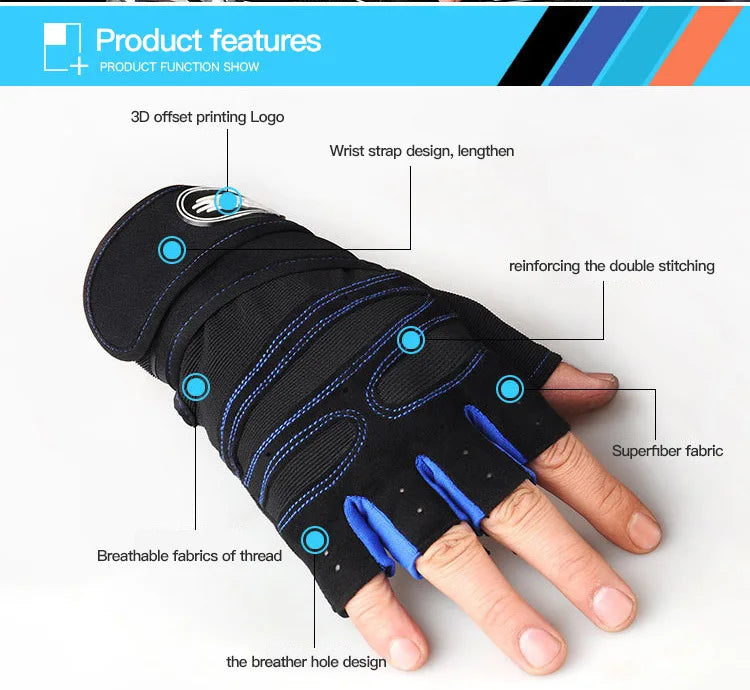 Shockproof Weight Lifting Gloves – Wrist Support for Gym Fitness Training