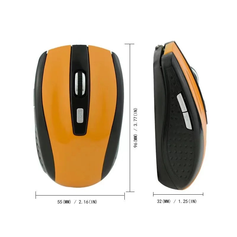 Ergonomic Wireless Optical Mouse – 6D Gaming Peripheral for PC Laptop