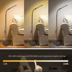Dimmable LED Floor Lamp – Adjustable Gooseneck Stand for Reading and Office