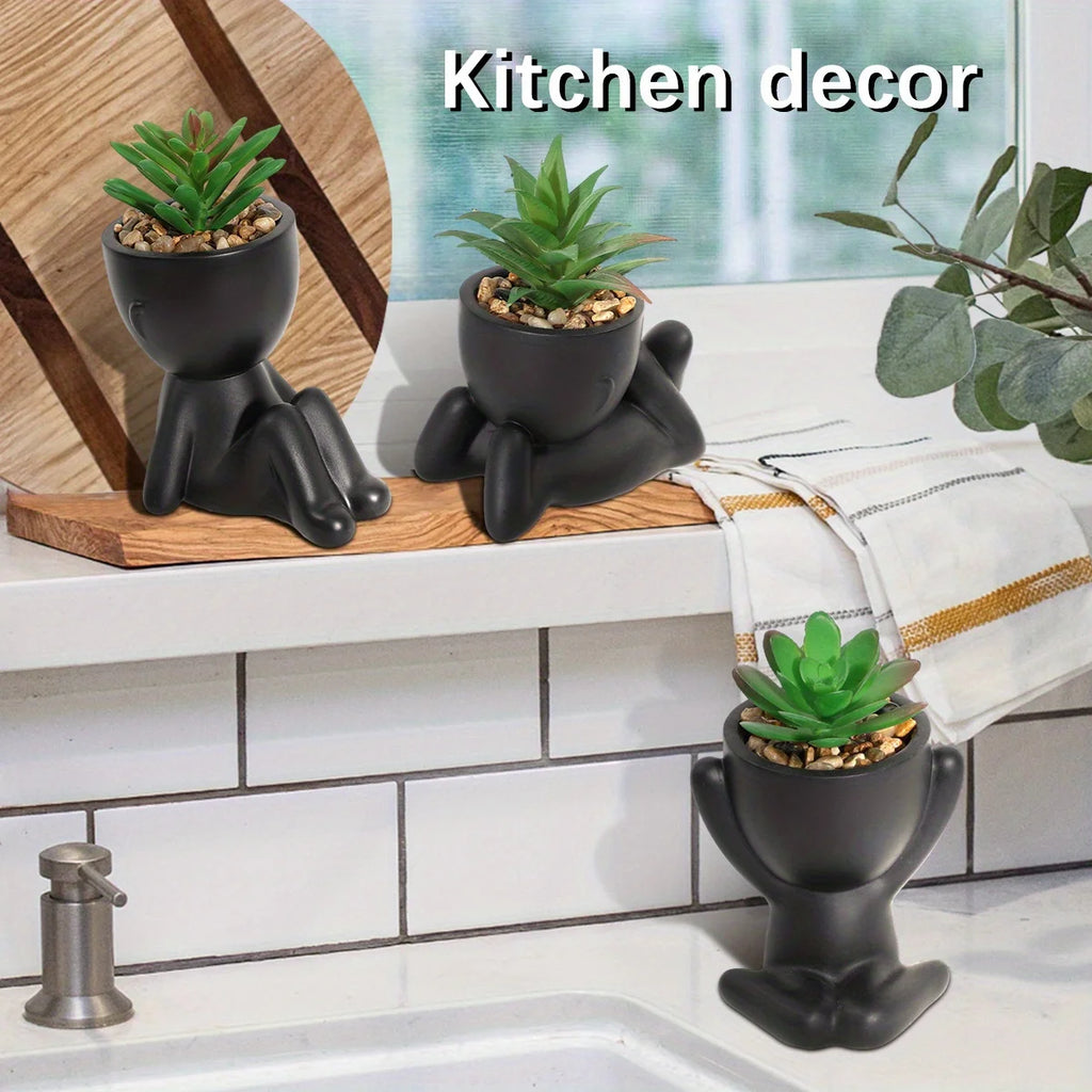 Artificial Aloe Vera Succulent Set – Cartoon PE Pot Plants for Home Decor