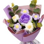 Handmade Crochet Flower Bouquet – Knitted Floral Decor for Gift Giving