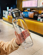 Large Capacity Glass Water Bottle – Transparent Milk Juice Cup for Outdoor Sports