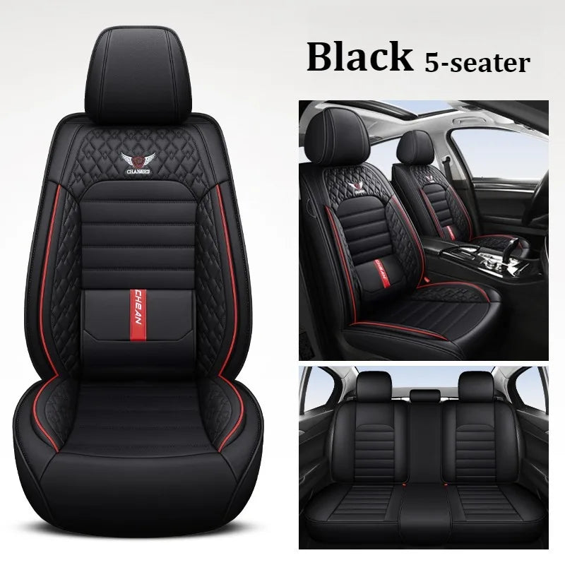 Full-Wrap Leather Car Seat Covers – Durable Universal Fit for All-Season Driving