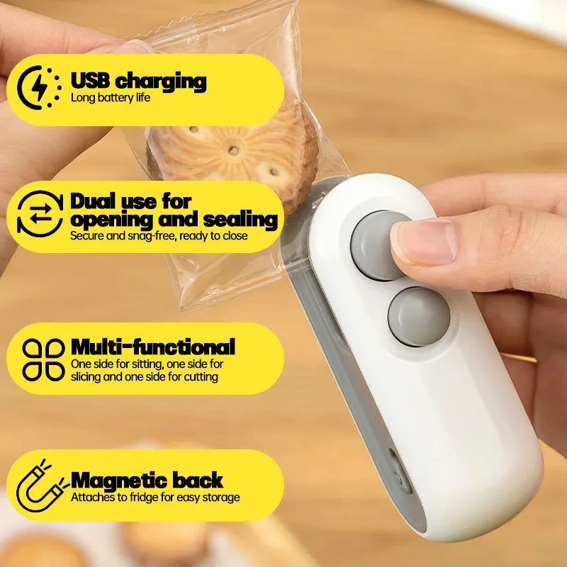 Portable Mini Heat Sealer – Handheld Plastic Bag Sealer for Kitchen Storage