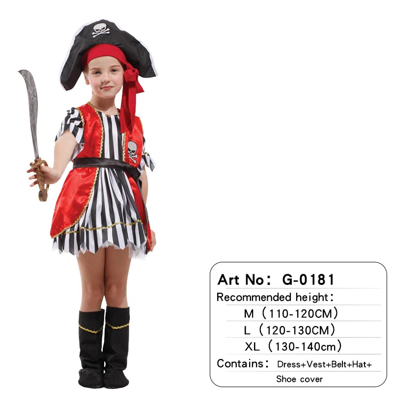 Girls Pirate Costume Set – Adventure Outfit for Halloween Cosplay