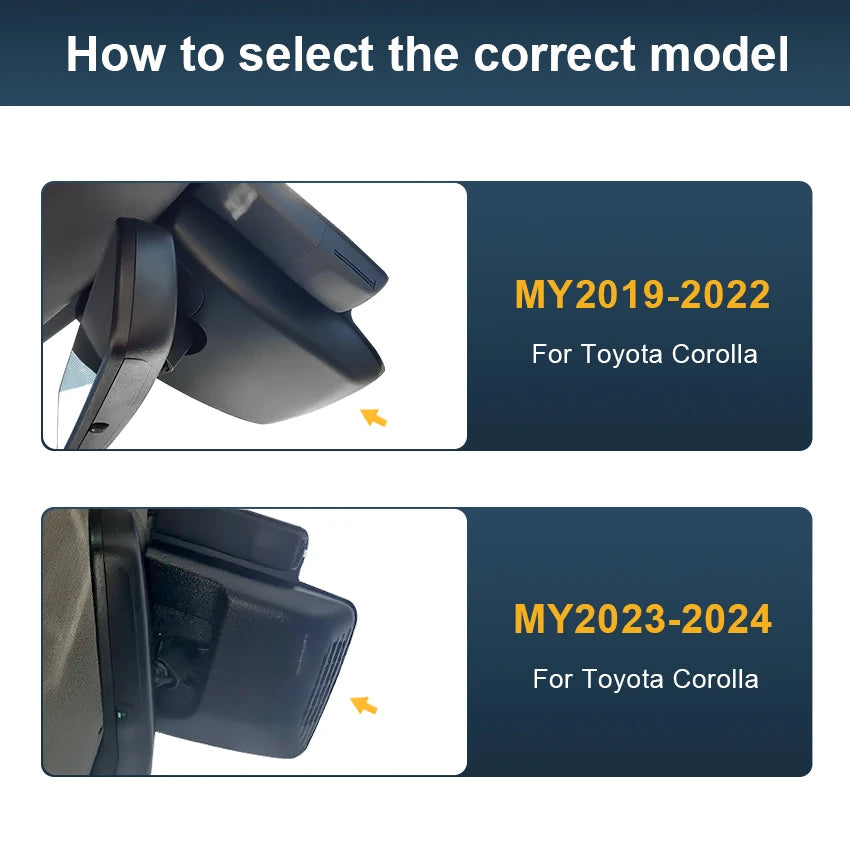 4K Dual Lens Dash Cam – Integrated WiFi DVR for Toyota Corolla E210