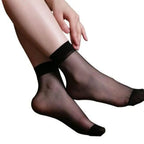 Ultrathin Crystal Nylon Ankle Socks – Sheer Summer Hosiery for Women