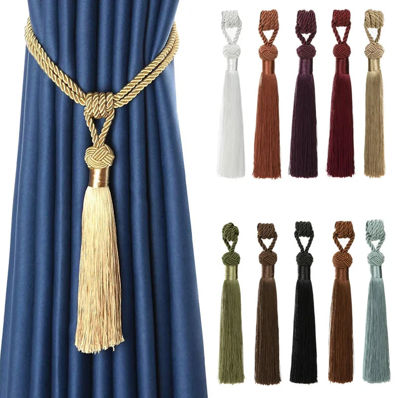 Handmade Tassel Curtain Tieback – Decorative Drapery Holdback for Home Decor