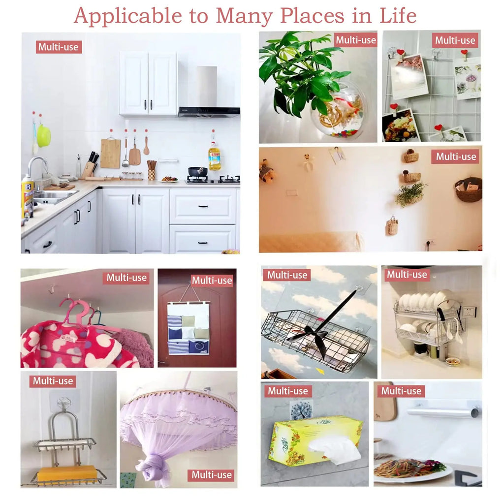 Self-Adhesive Wall Hooks – Waterproof and Oilproof for Kitchen Bathroom