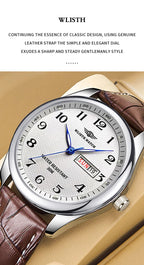 Stainless Steel Quartz Watch – Arabic Numerals Calendar for Men Gifts
