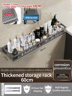 Aluminum Bathroom Shelf – Wall Mounted Storage Rack for Kitchen and Shower