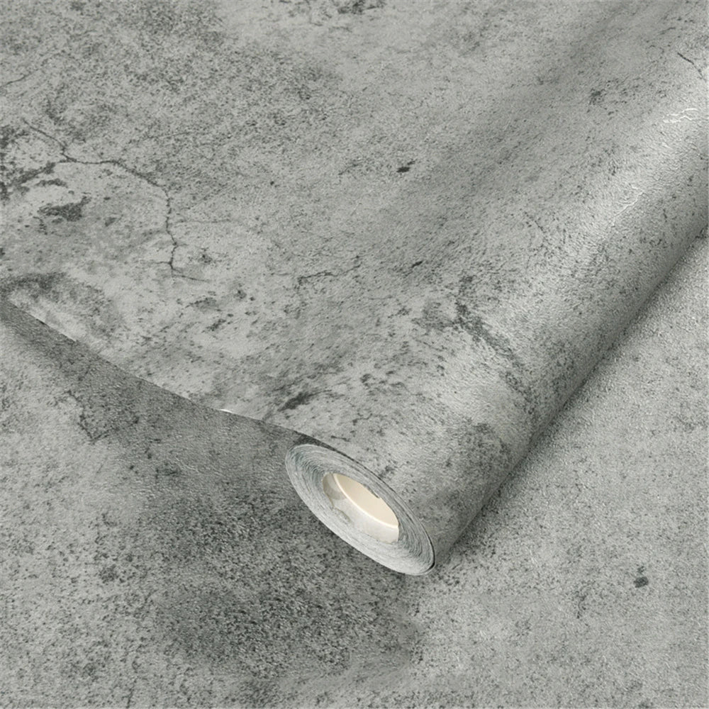 Cement Gray Adhesive Wallpaper – 55cm Industrial Retro Decor for Home Walls
