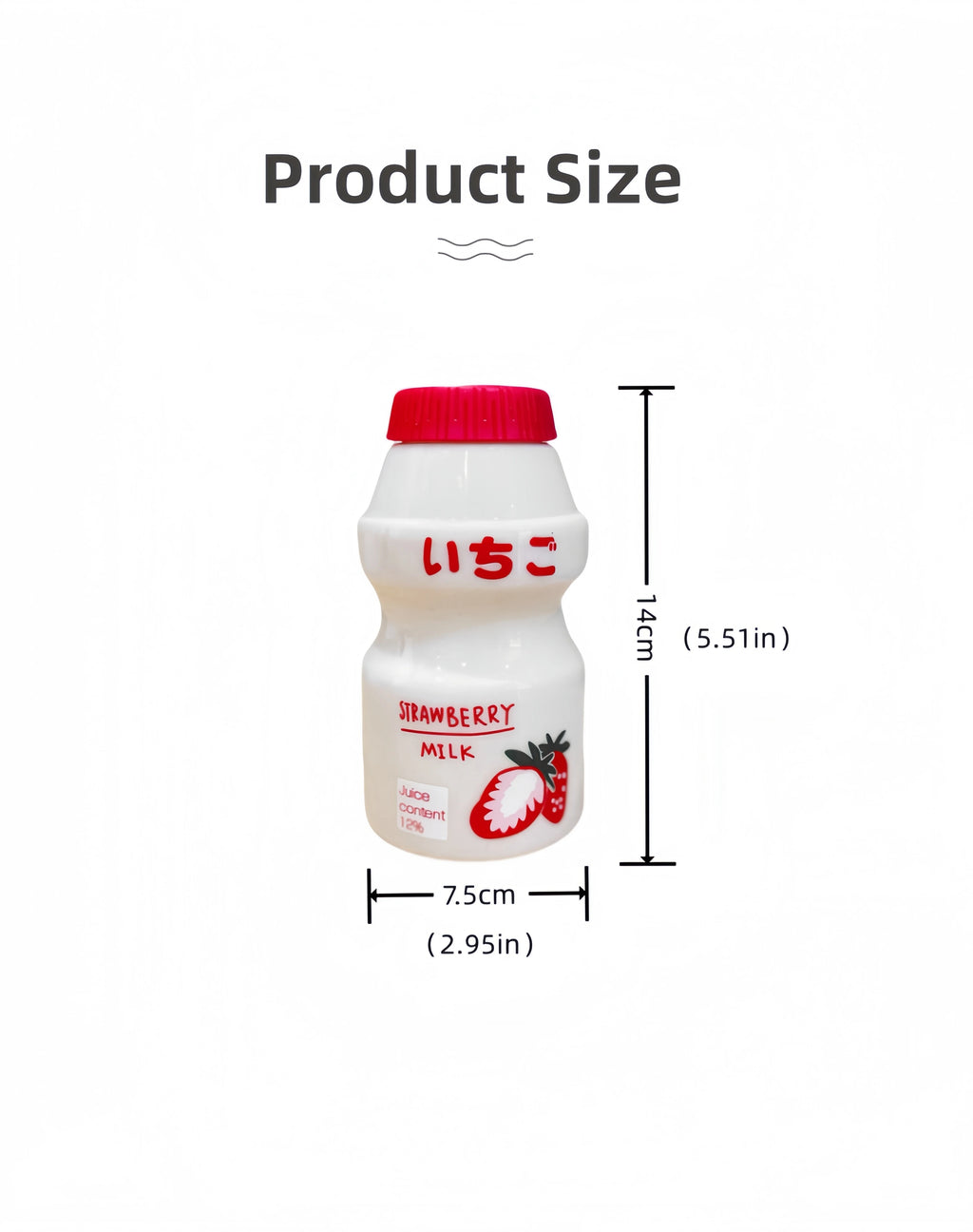 Milk Carton Water Bottle – 480ml Kawaii Plastic Cup for Kids and Adults