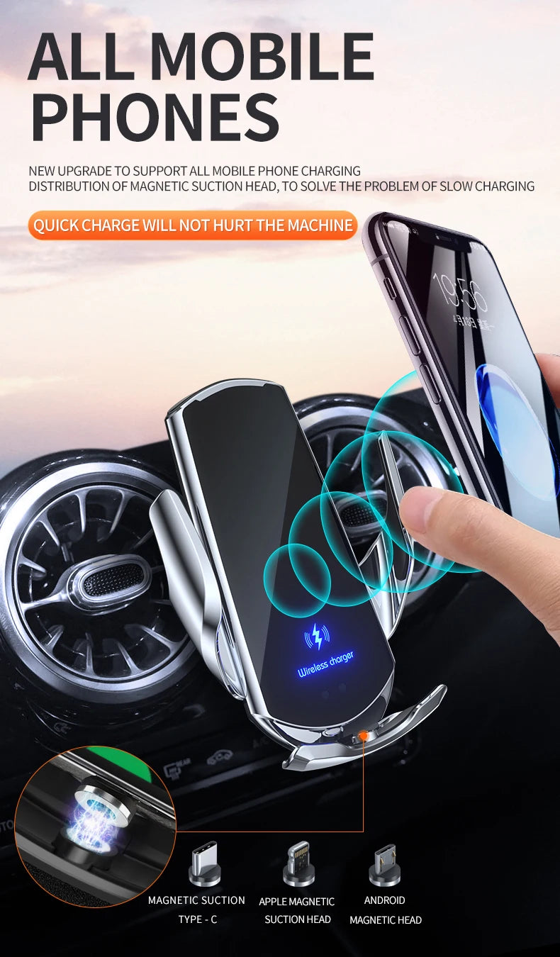 Wireless Charging Phone Mount – Dashboard Holder for Porsche Taycan