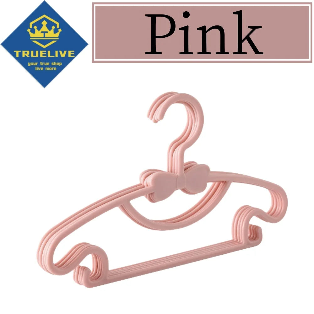 Bowknot Plastic Kids Clothes Hangers – Durable Clothing Organizers for Nursery
