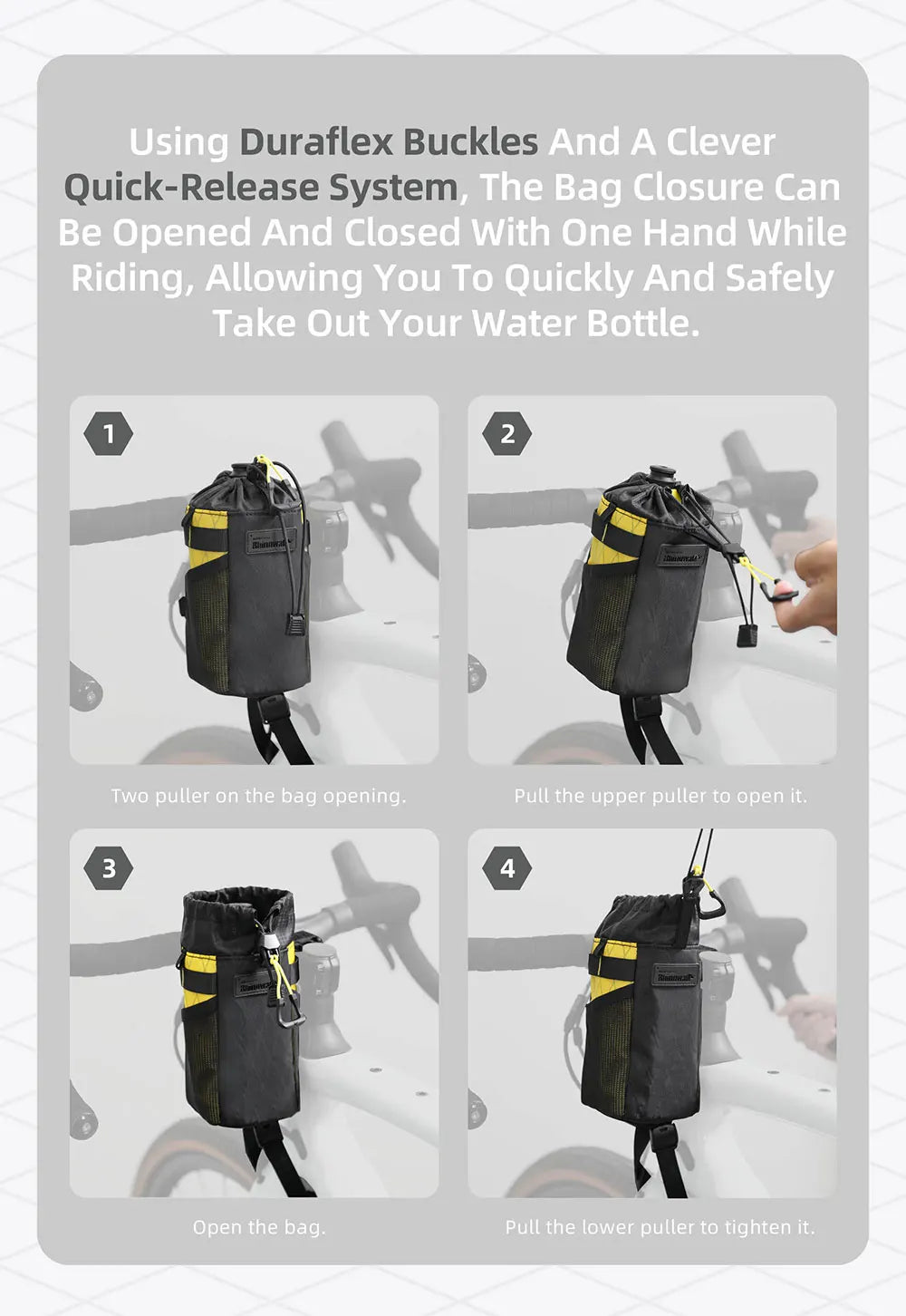 Rhinowalk Bicycle Water Bottle Bag – Insulated Carrier for City Commuting