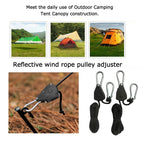 Camping Tent Rope Tensioners – Adjustable Ratchet Pulley for Awning Setup