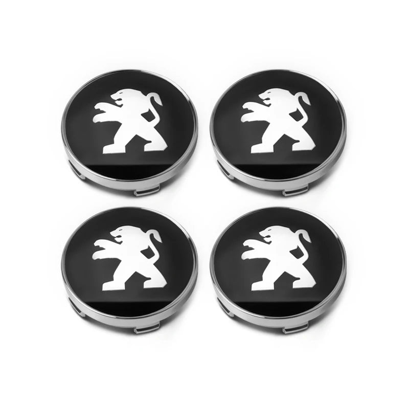 60mm Car Wheel Center Caps – Peugeot GT Logo Emblem Hub Covers for Auto Styling