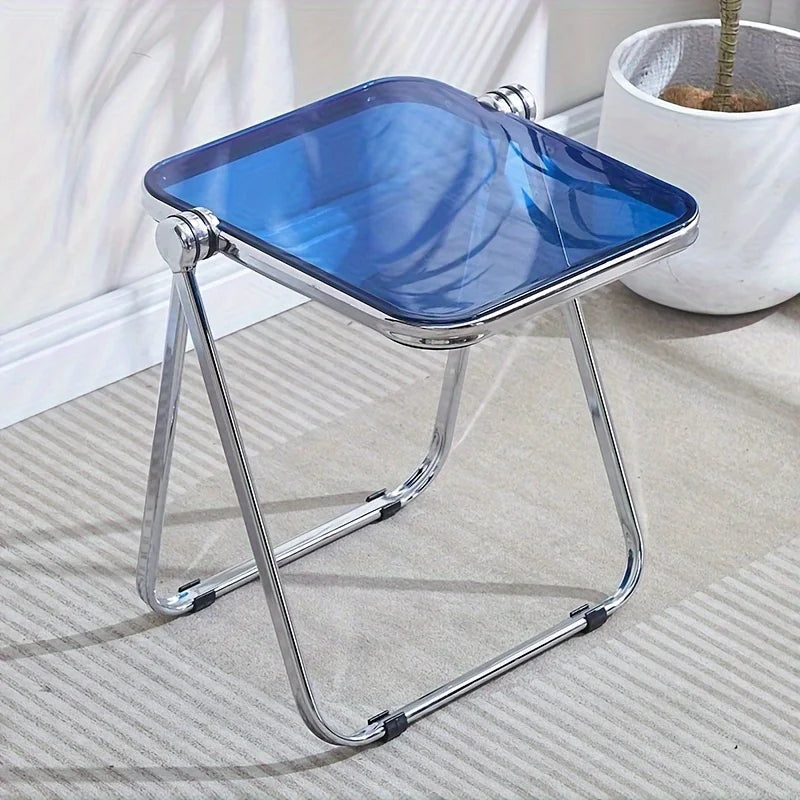 Transparent Acrylic Folding Side Table – Modern Coffee Table for Living Room