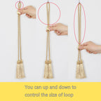 Gold Tassel Curtain Tiebacks – Braided Polyester Rope for Home Decoration