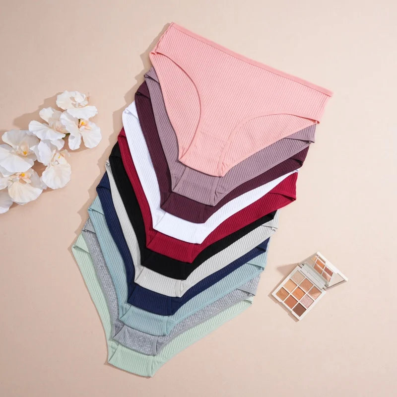 Cotton Briefs – Soft Striped Low Rise Underwear for Women