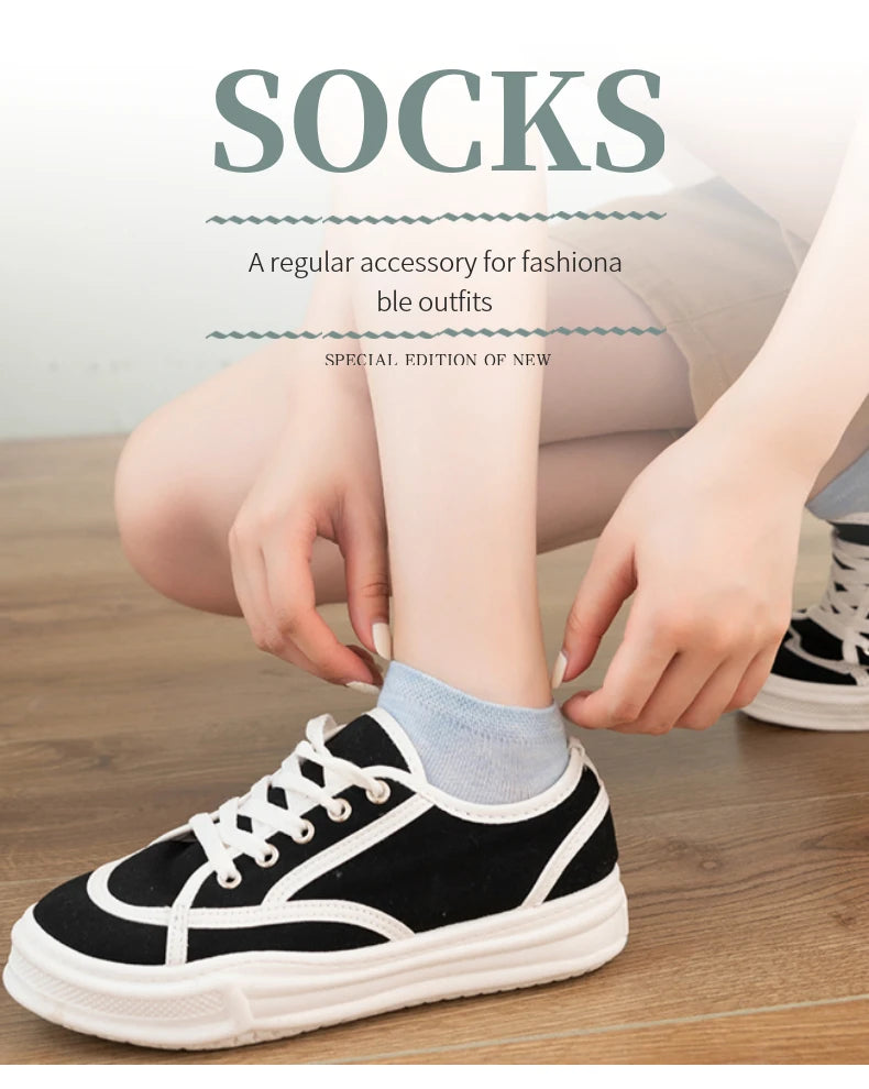 Breathable Cotton Ankle Socks – Women's Summer Mesh Sports Boat Liners