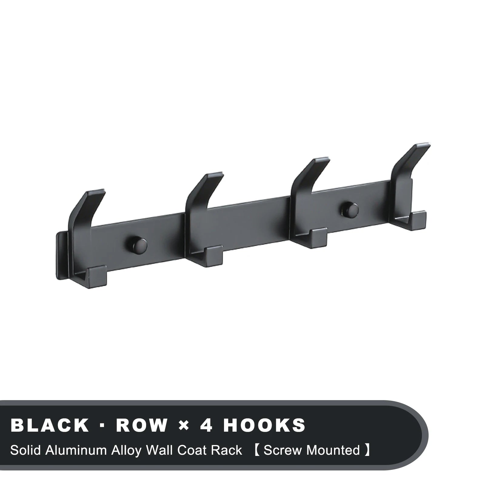 Wall Mounted Coat Rack – Matte Black Clothes Hook for Bathroom and Entryway