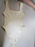 Ribbed Tummy Control Jumpsuit – Open Crotch Shapewear for Daily Compression