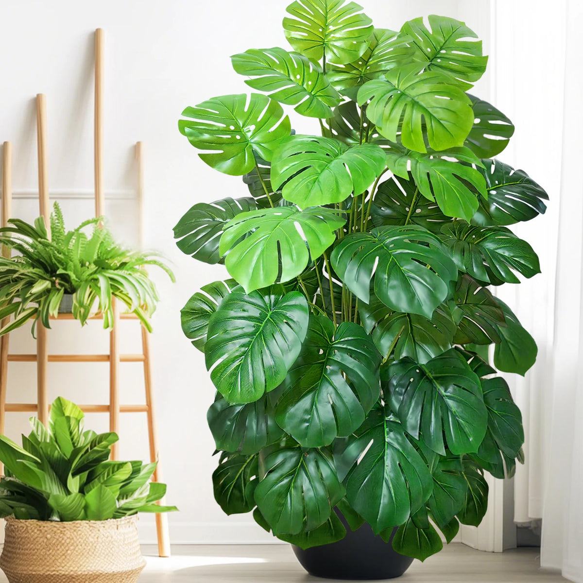 Artificial Tropical Leaf Plant – 60-103cm Potted Faux Greenery for Home Decor