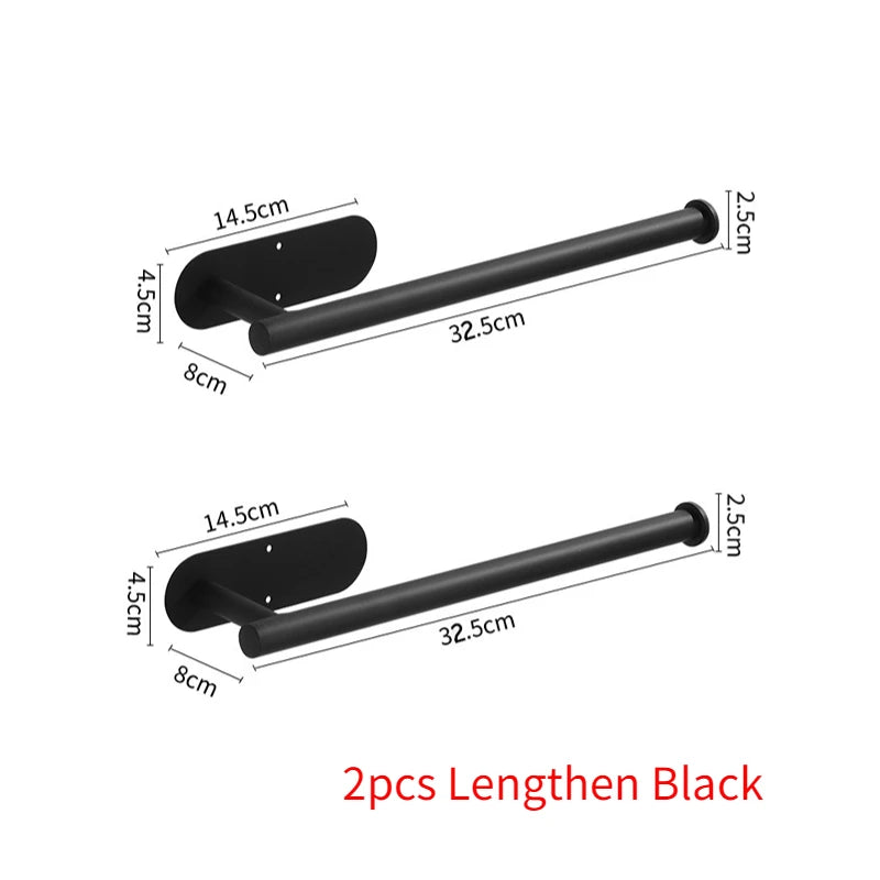 Stainless Steel Paper Towel Holder – Adhesive Wall Mount for Kitchen