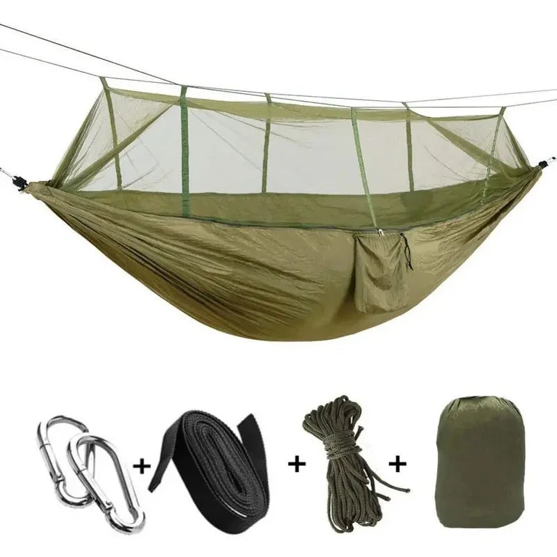 Portable Parachute Camping Hammock – Mosquito Net Bed for Outdoor Sleeping