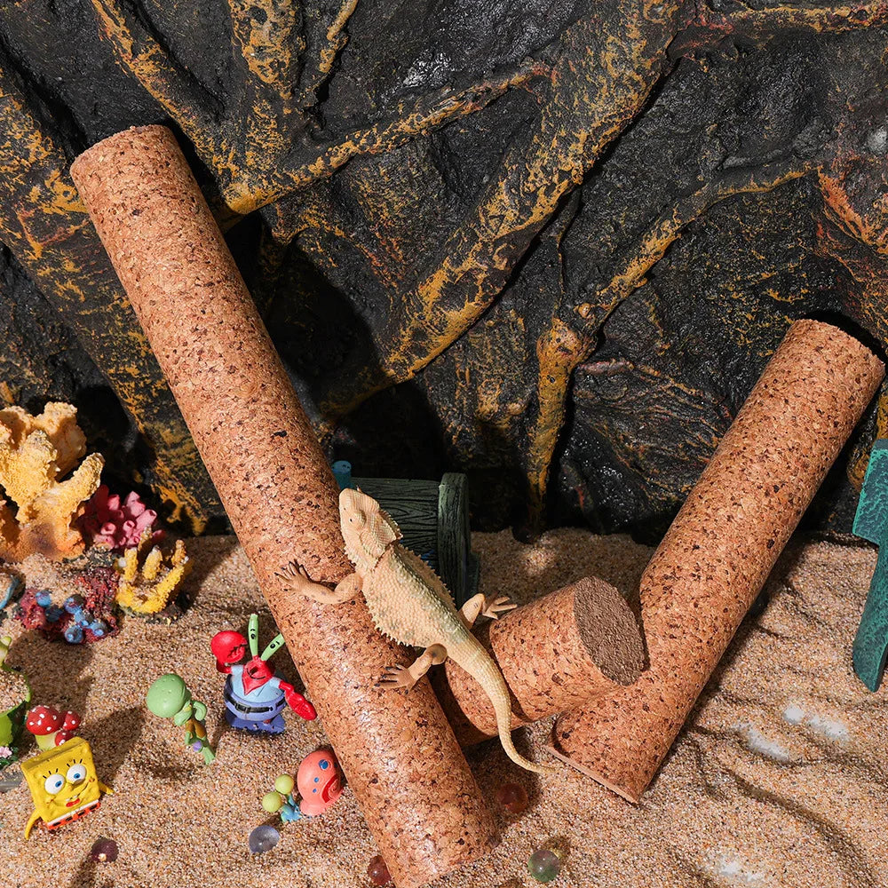 Natural Cork Climbing Pole – Eco-friendly Terrarium Stick for Reptile Pets