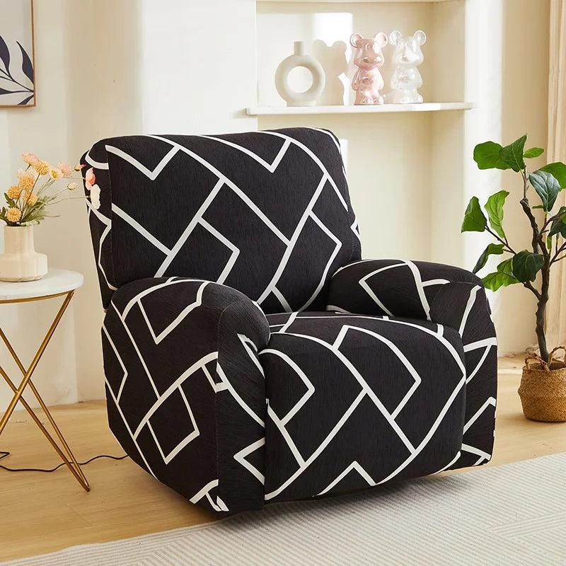 Printed Elastic Recliner Cover – Stretch Slipcover for Living Room Furniture