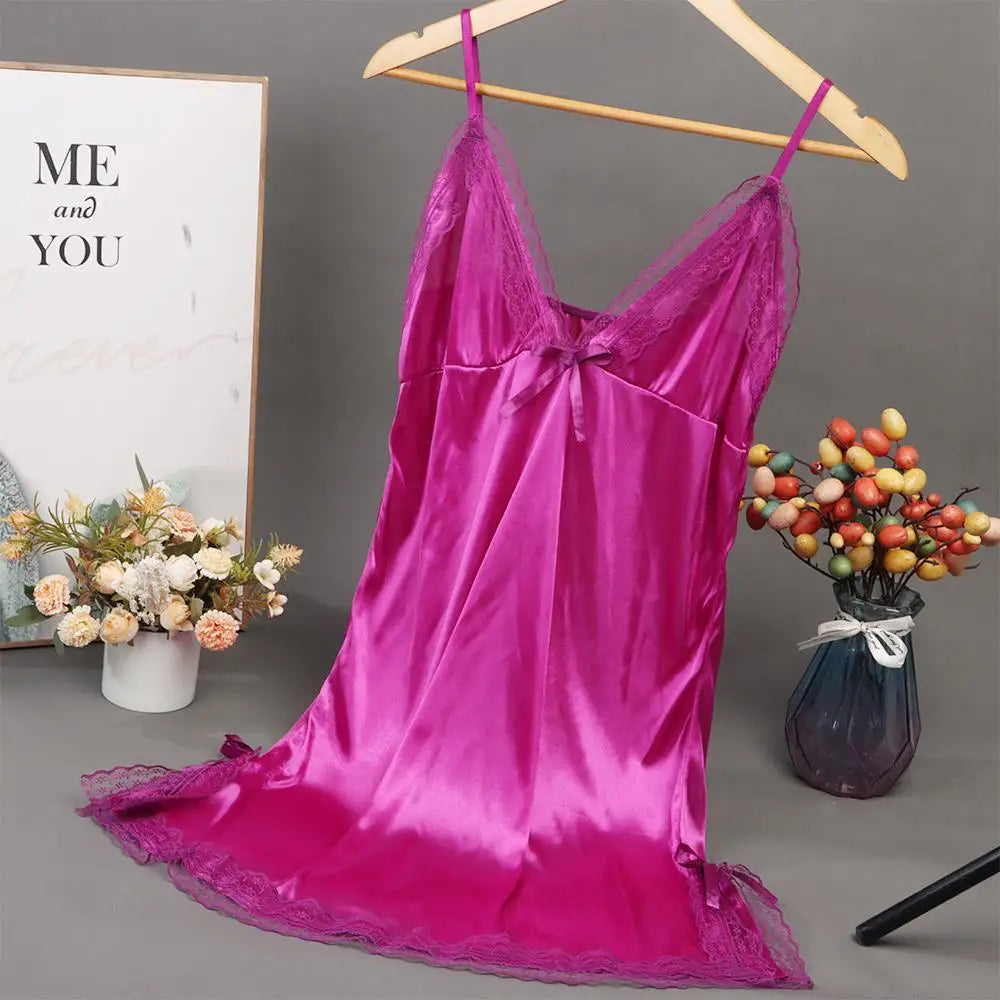 Lace Patchwork Camisole Nightdress – Sexy Sleepwear for Wedding Night