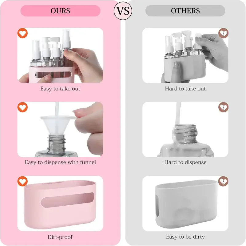 4-in-1 Travel Bottle Set – Leak Proof Refillable Containers for Toiletries