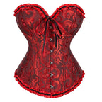 Victorian Jacquard Corset Top – Lace Up Gothic Bustier for Cosplay