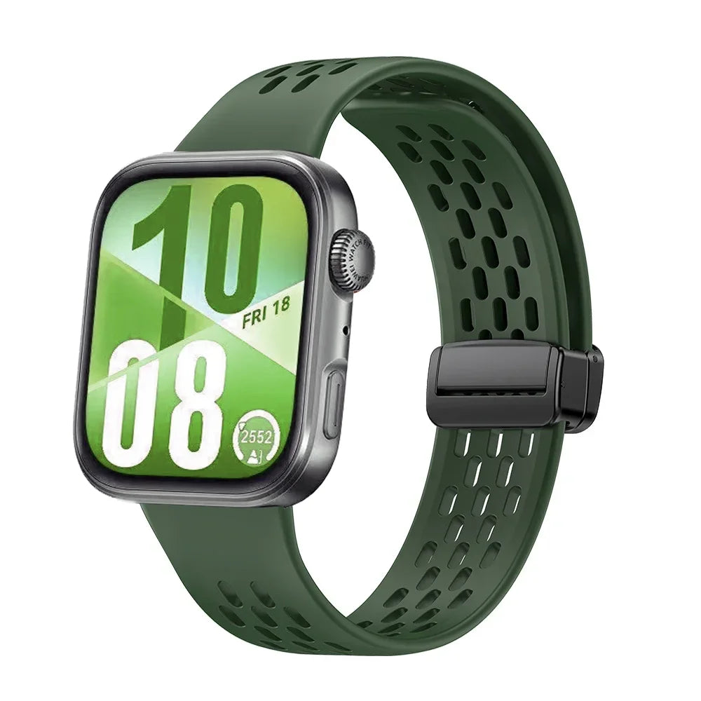 Magnetic Silicone Watch Strap – Breathable Sports Band for Huawei Watch Fit