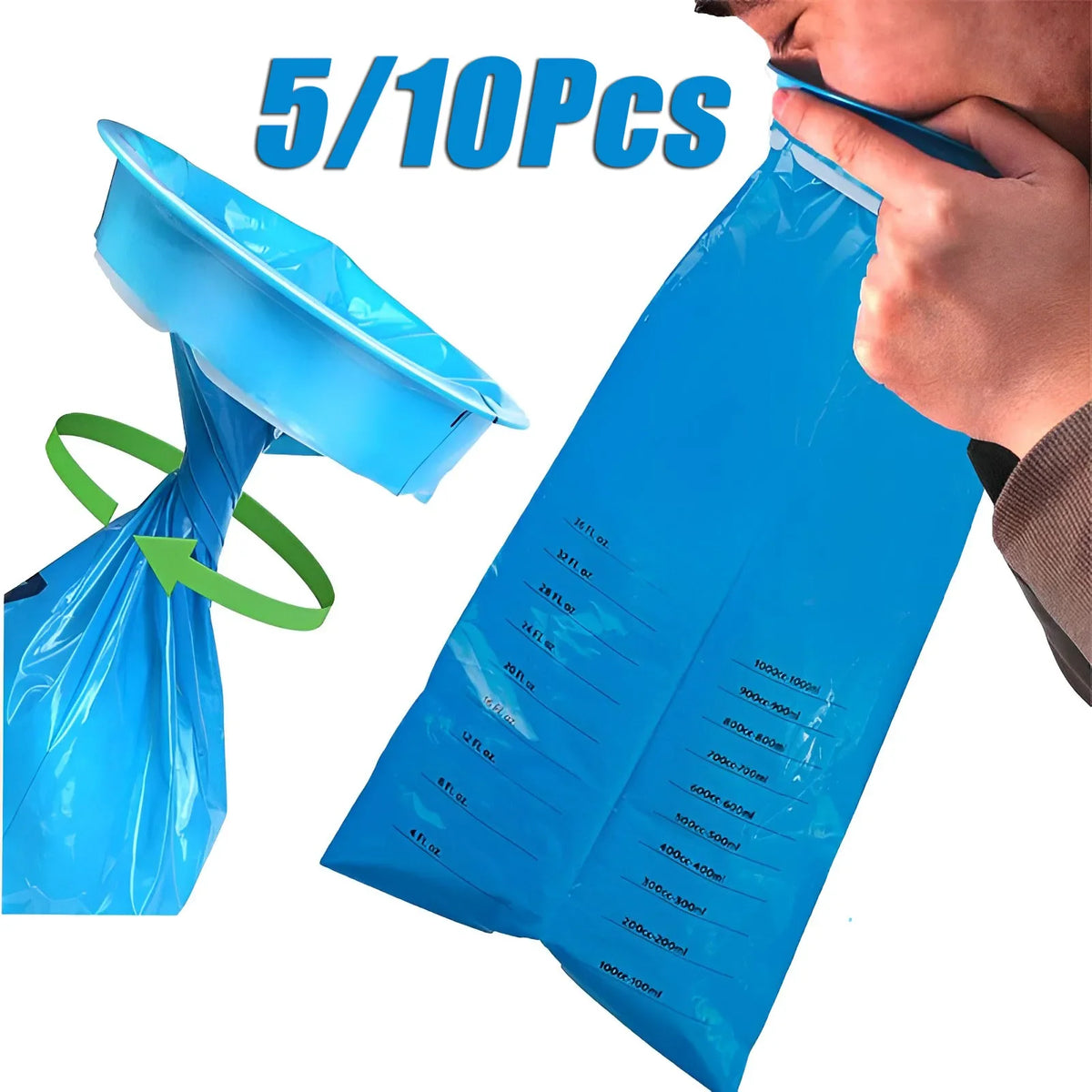 Disposable Vomit Bags – 1000ml Portable Pouches for Travel and Motion Sickness