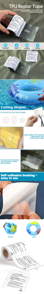Clear TPU Repair Tape – Waterproof Bonding Patch for Camping and Kayak Gear