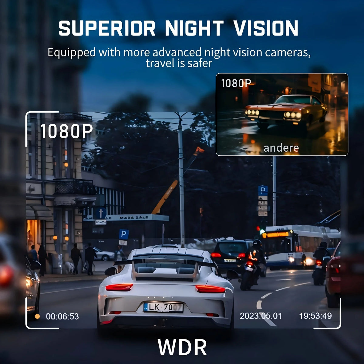 4 Channel Dash Cam – Full HD Night Vision Camera for Vehicle Security