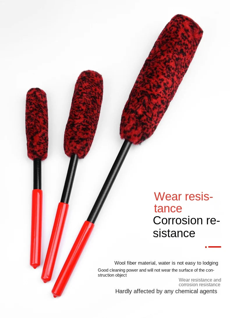 Foldable Car Wheel Brush – Plush Microfiber Hub Cleaning Tool for Detailing