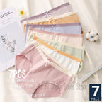 Cotton Mid-Waist Panties – Breathable Solid Color Underwear for Women