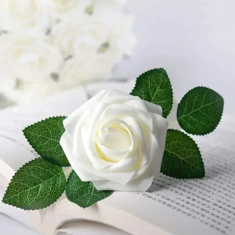 Artificial Foam Rose Heads – Realistic Silk Flowers for DIY Wedding Decor