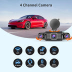 4-Lens 360 Dash Cam – HD WiFi GPS Car Recorder for 24h Parking Monitoring