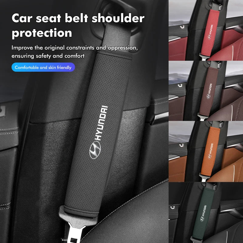 Suede Seat Belt Pads – Shoulder Protection for Hyundai Interior Comfort