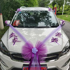 Silk Flower Wedding Car Decoration Kit – Floral Ribbons for Bridal Vehicles