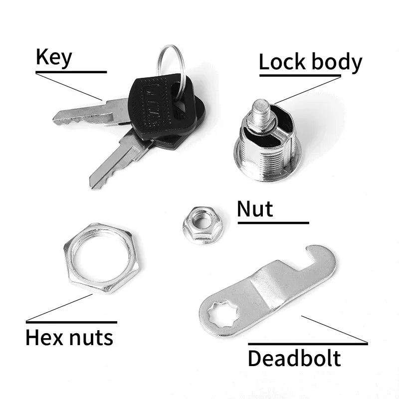 Cam Lock Drawer Cabinet Hardware – Assorted Sizes for Furniture Security