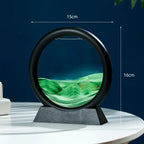 3D Moving Sand Art Frame – Dynamic Liquid Hourglass for Office Home Decor
