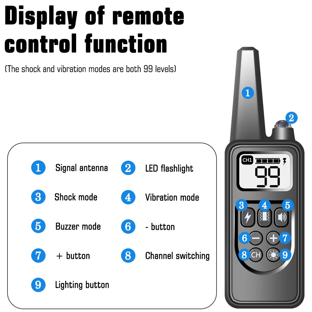 Waterproof Dog Training Collar – Remote E-Collar for Behavior Correction